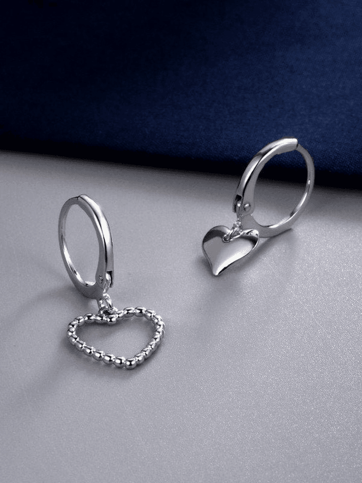 Irregular heart pendant hoop earring