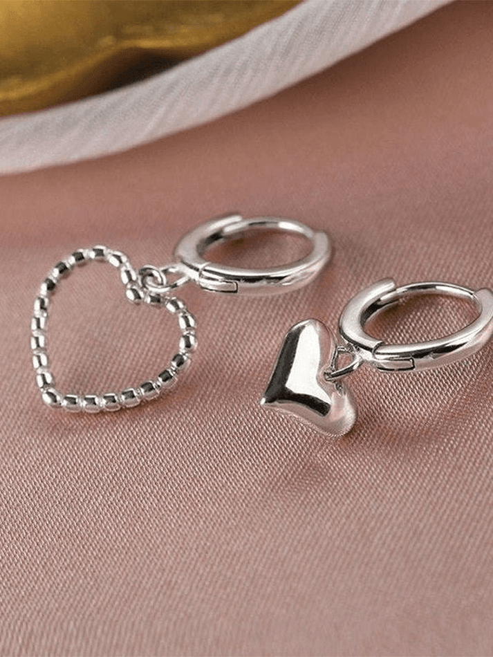 Irregular heart pendant hoop earring