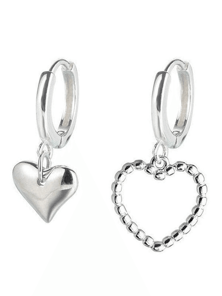 Irregular heart pendant hoop earring