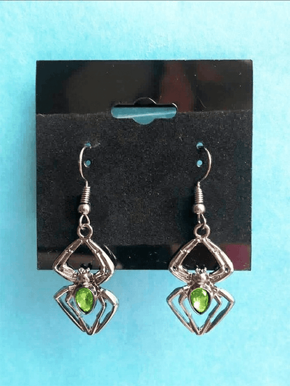 Strass Gothic Spider Earrings