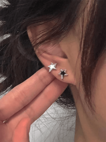 Irregular Rhinestone Star Pattern Earrings