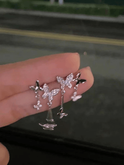 Dainty Strass Butterfly Earrings