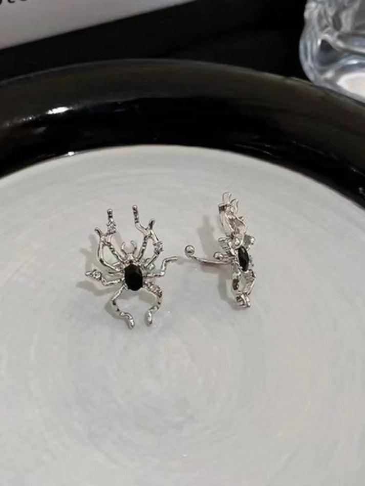 Silver Spider Earrings