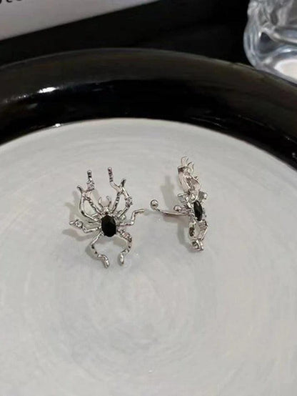 Silver Spider Earrings