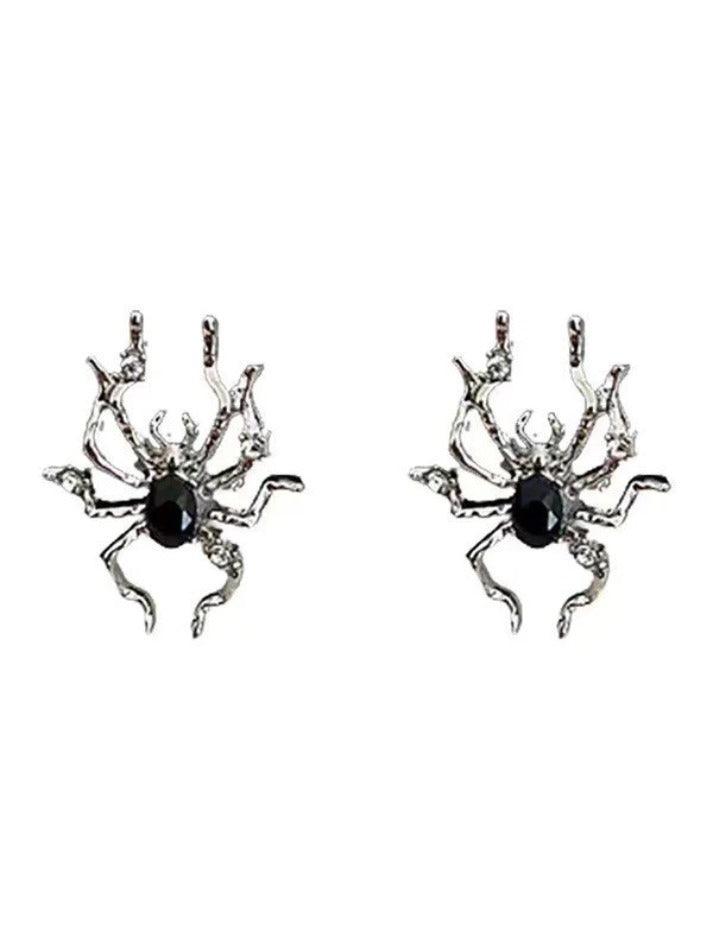 Silver Spider Earrings