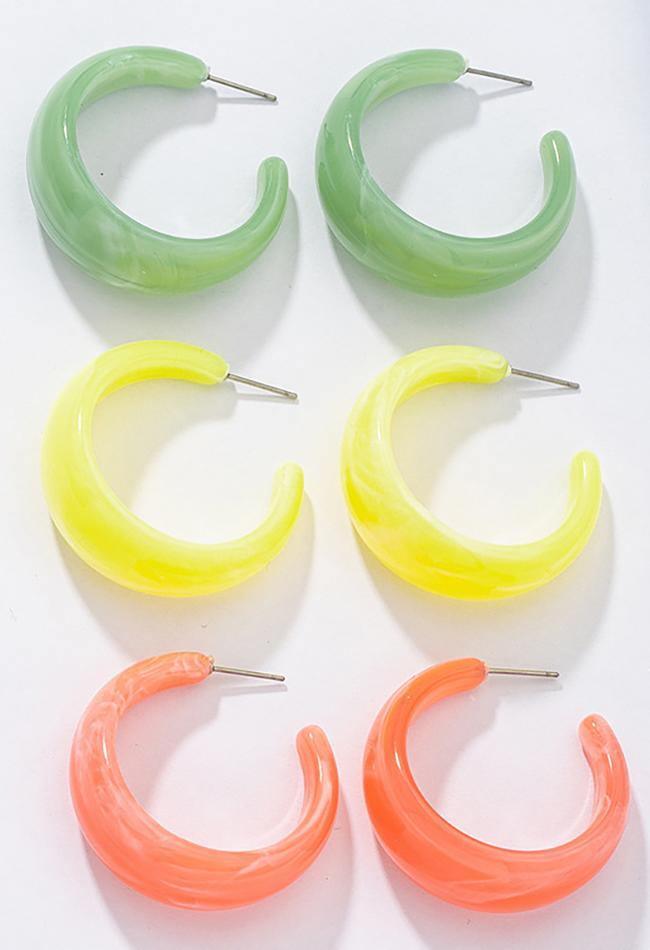 C-shaped acrylic earrings