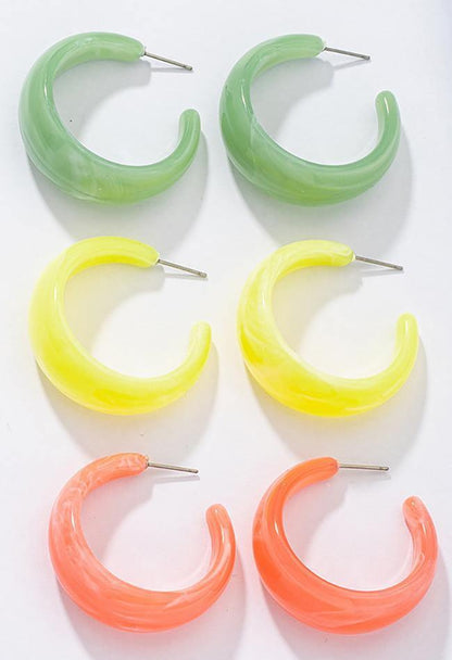 C-shaped acrylic earrings