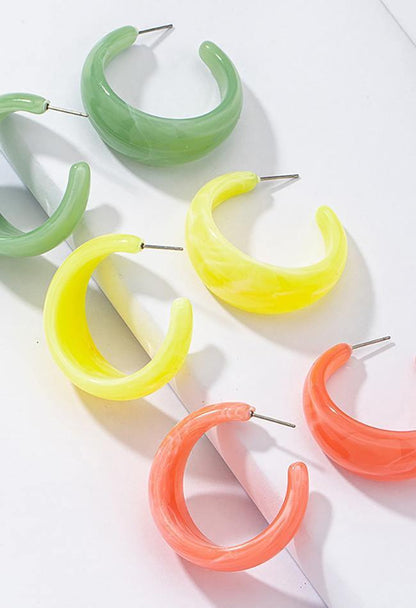 C-shaped acrylic earrings
