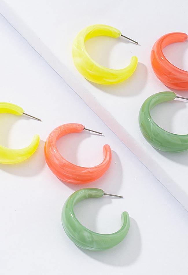 C-shaped acrylic earrings