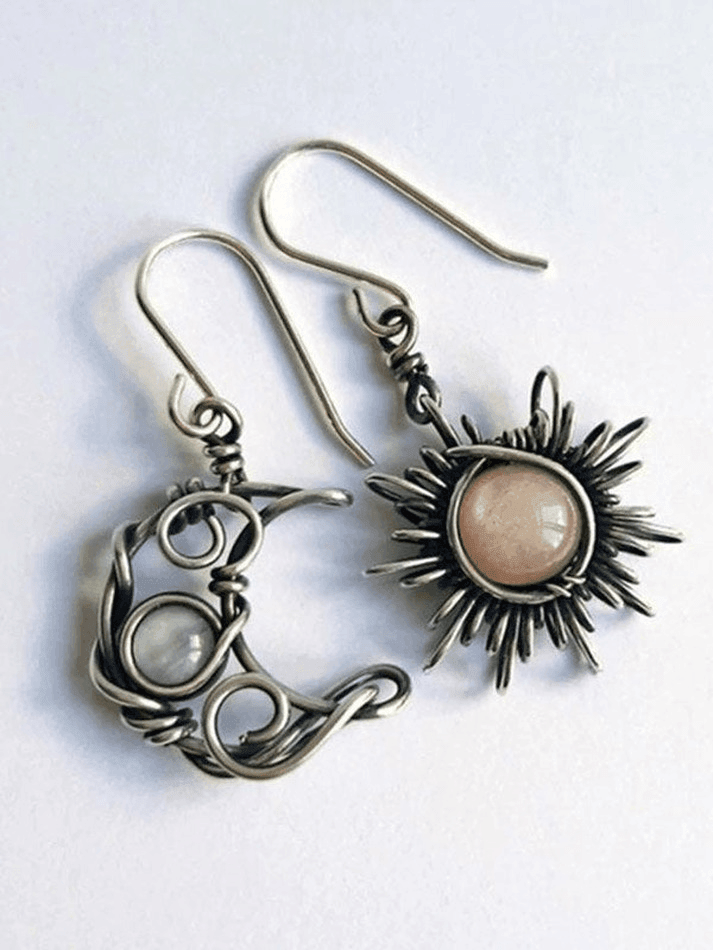 Boho Sun Moon Dangle Earrings