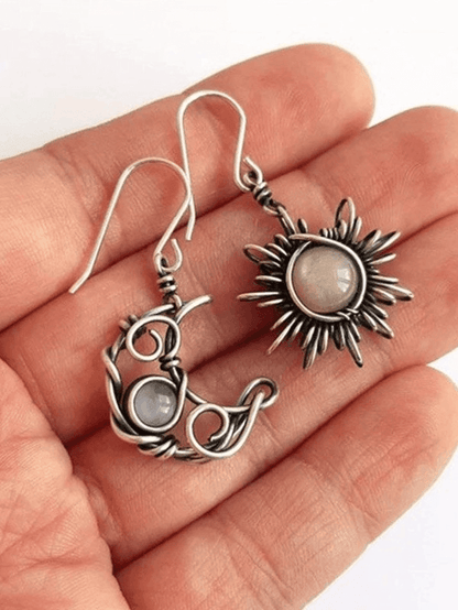 Boho Sun Moon Dangle Earrings