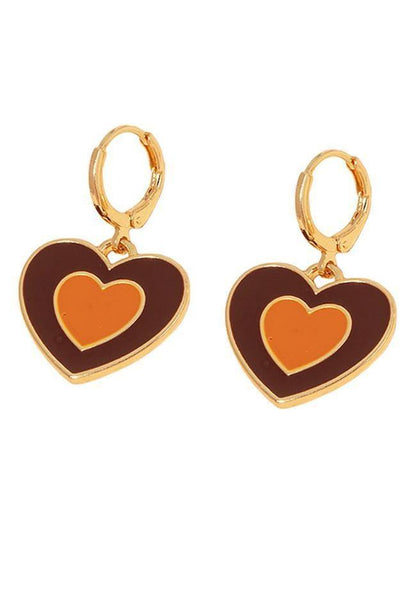 Heart-shaped dangling earrings