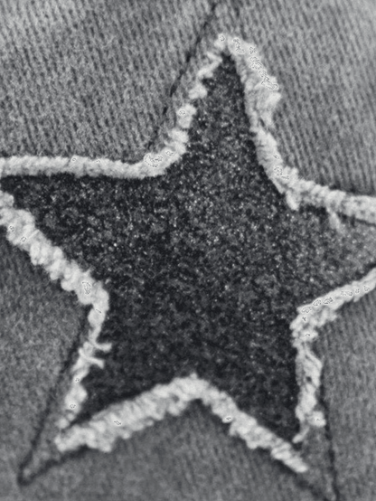 Distressed Washed Sequin Star Baseball Cap