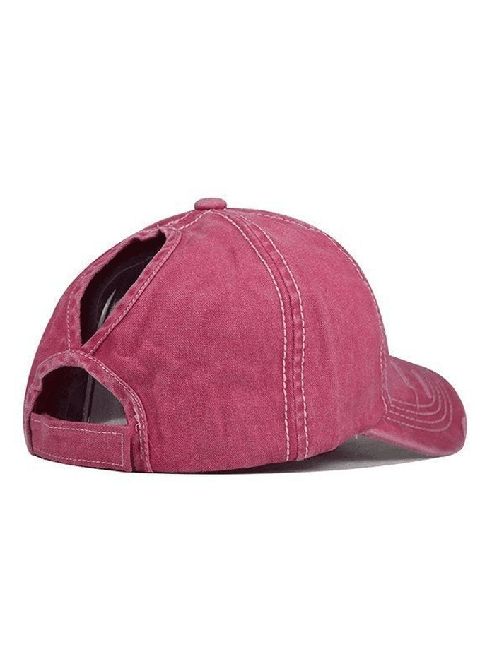Distressed Washed Sequin Star Baseball Cap