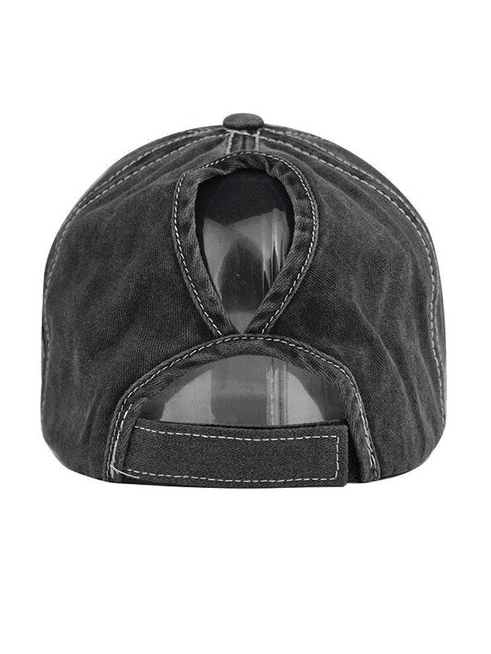 Distressed Washed Sequin Star Baseball Cap