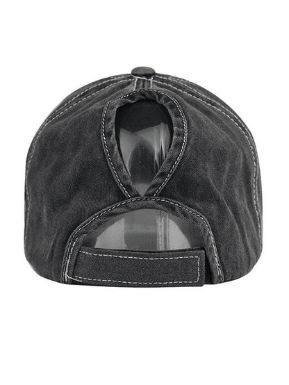 Distressed Washed Sequin Star Baseball Cap
