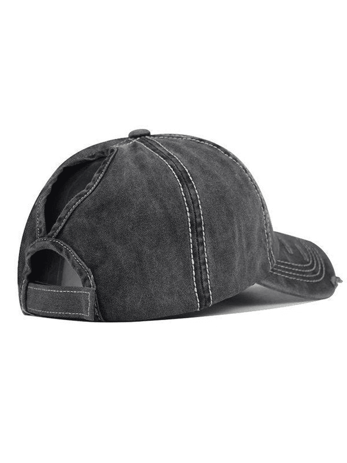 Distressed Washed Sequin Star Baseball Cap