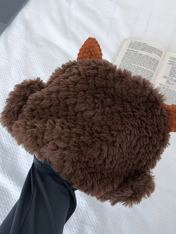 Warm fluffy lambskin trapper hat
