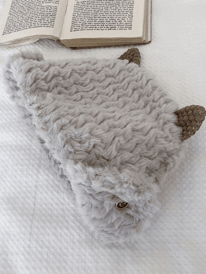 Warm fluffy lambskin trapper hat