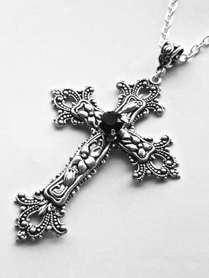 Chromed Hearts Rhinestone Necklace