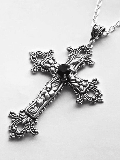 Chromed Hearts Rhinestone Necklace
