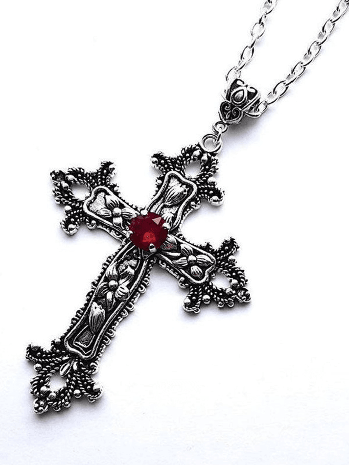 Chromed Hearts Rhinestone Necklace