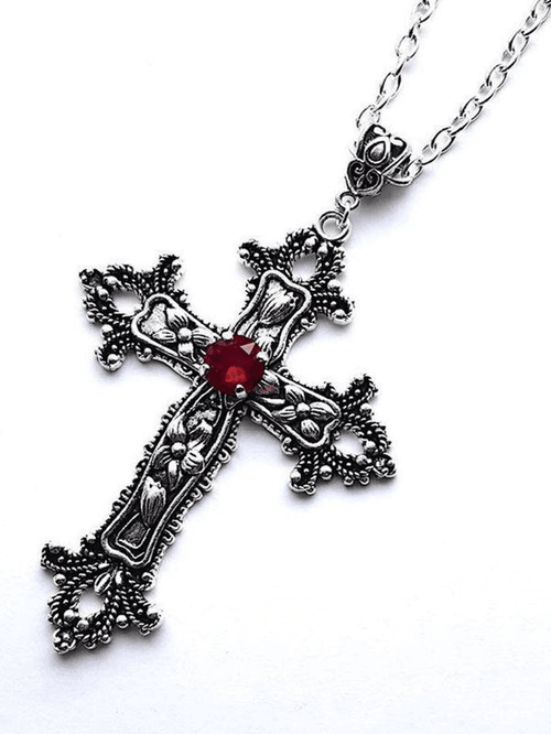 Chromed Hearts Rhinestone Necklace