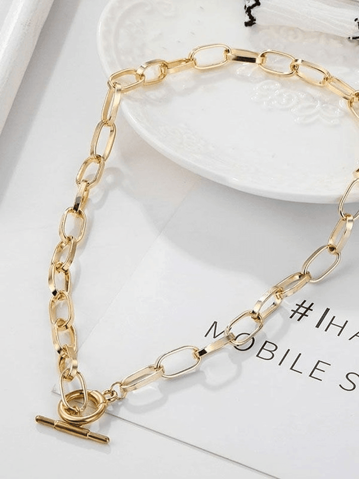 Toggle necklace with single link chain