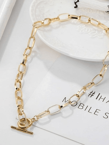 Toggle necklace with single link chain
