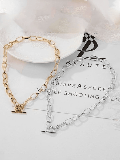 Toggle necklace with single link chain