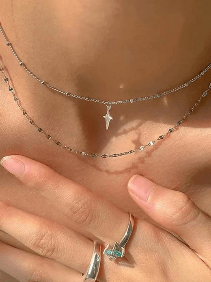 Double Layer Star Charm Necklace