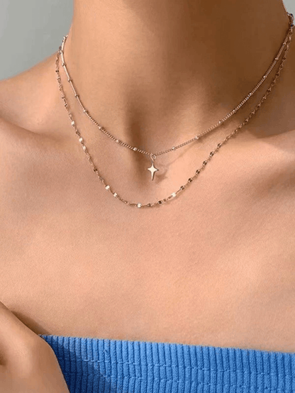 Double Layer Star Charm Necklace