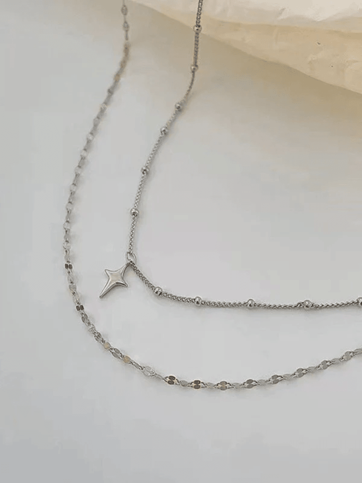 Double Layer Star Charm Necklace