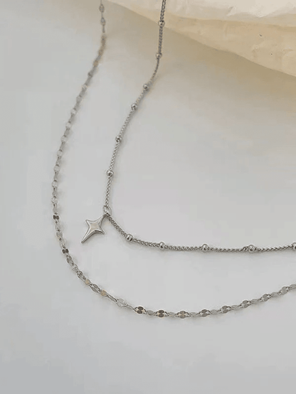 Double Layer Star Charm Necklace