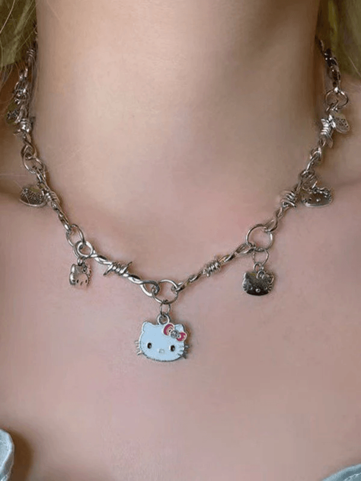 Cartoon Kitten Charm Necklace