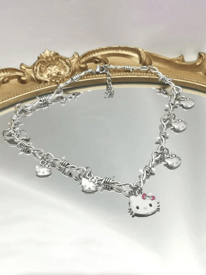 Cartoon Kitten Charm Necklace