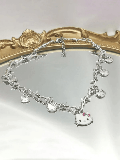 Cartoon Kitten Charm Necklace