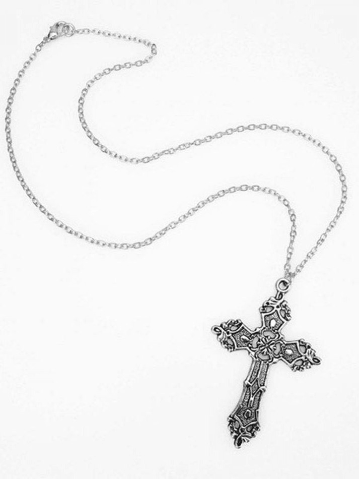 Vintage baroque cross necklace