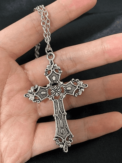 Vintage baroque cross necklace