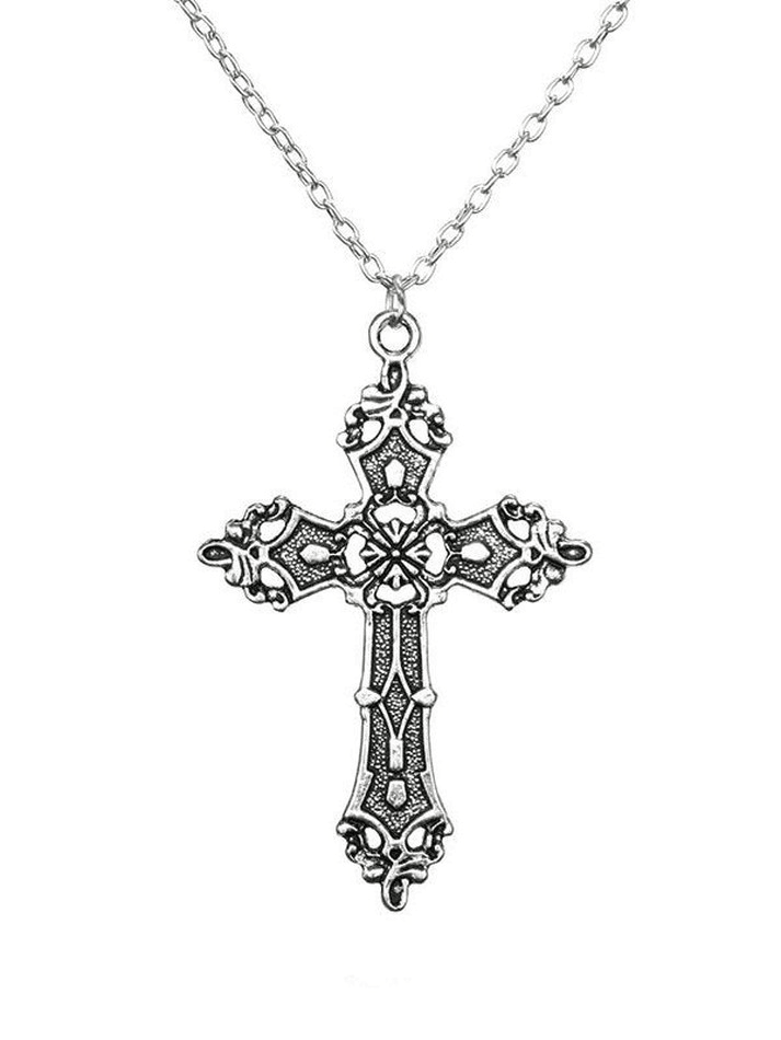 Vintage baroque cross necklace