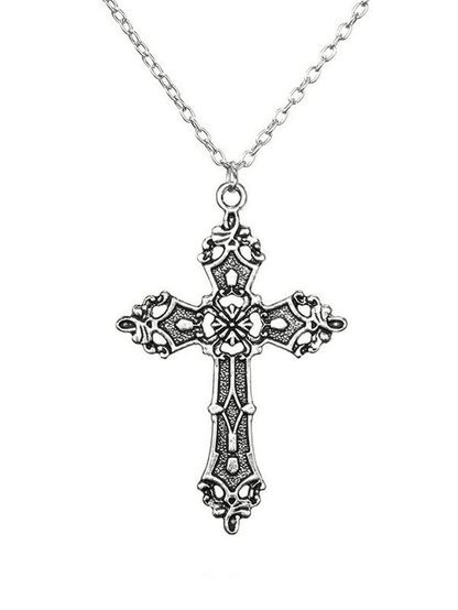 Vintage baroque cross necklace