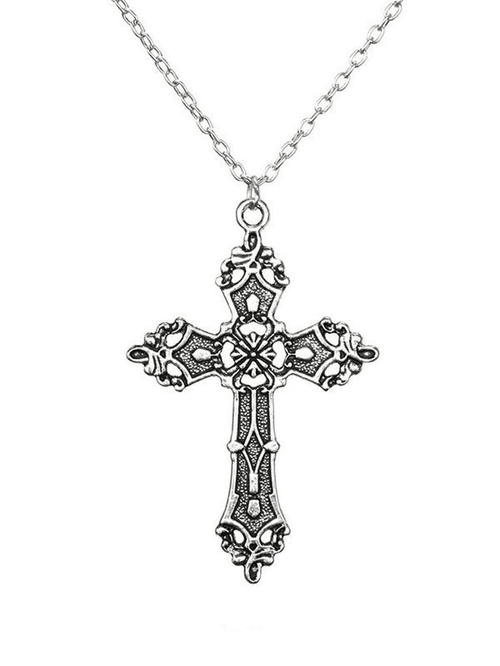 Vintage baroque cross necklace