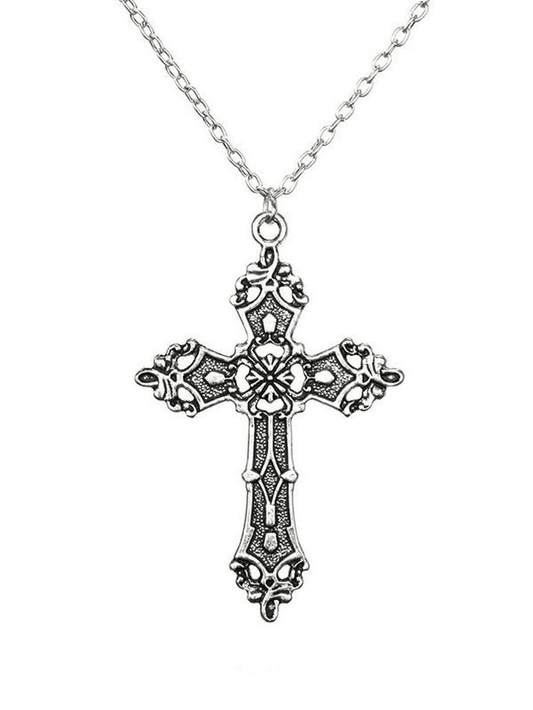 Vintage baroque cross necklace
