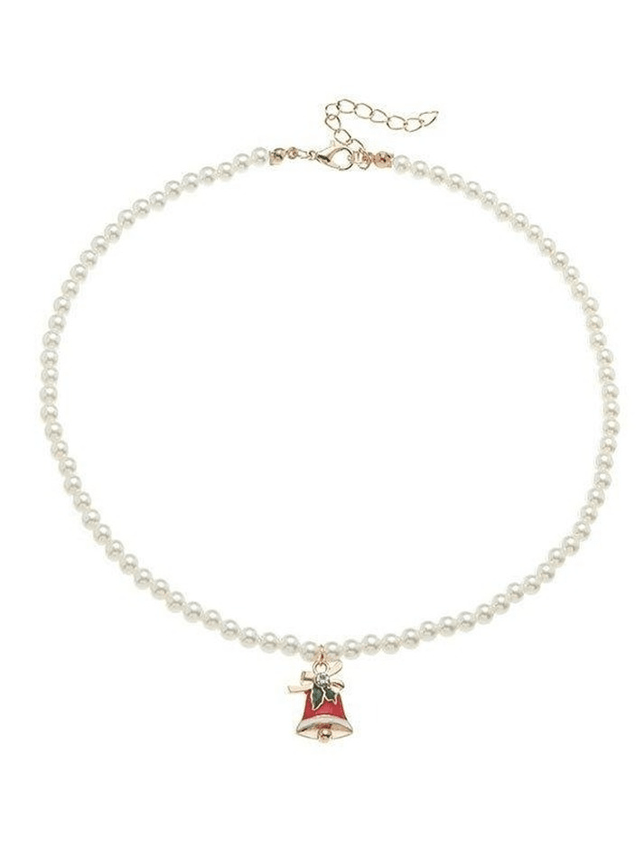 Faux Pearl Christmas Necklace