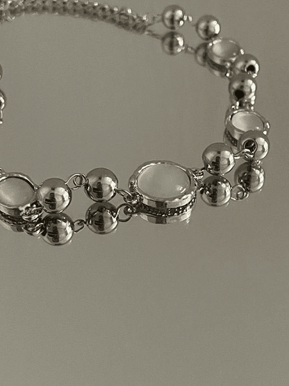 Grunge gemstone decor bead necklace