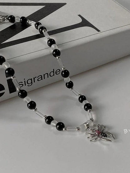 Spider Pendant Bead Necklace