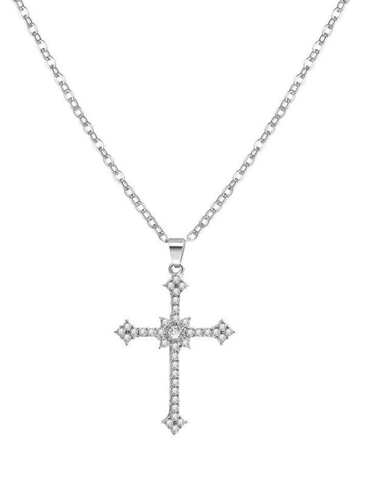 Rhinestone Cross Pendant Necklace
