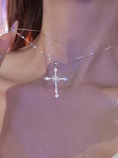Rhinestone Cross Pendant Necklace