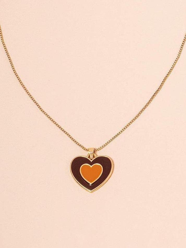 Gradient Heart Pendant Necklace