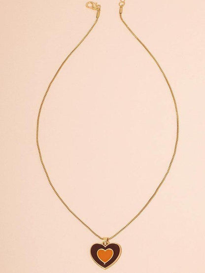 Gradient Heart Pendant Necklace